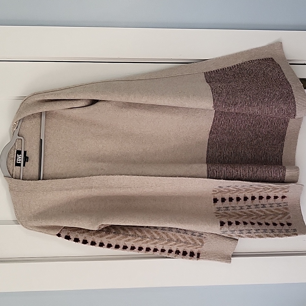 Frye Cream and Brown Patterned Cardigan - Picture 4 of 8